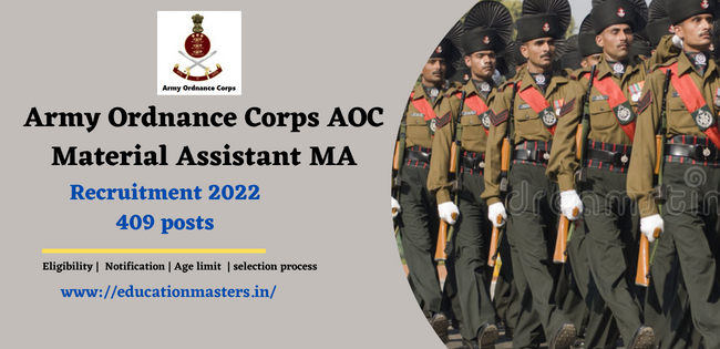 Army Ordnance Corps AOC Material Assistant MA